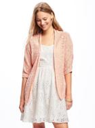 Old Navy Dolman Sleeve Open Front Cardi For Women - Peach Gelato