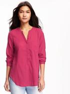Old Navy Crinkle Gauze Tunic For Women - Pink Tangiers