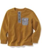 Old Navy French Rib Crew Neck Tee Size 12-18 M - Yellow Ochre