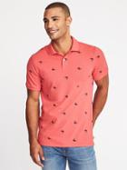 Old Navy Mens Printed Built-in Flex Pro Polo For Men Salmon Swordfish Size Xxl