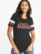 Old Navy Womens College-team Graphic Sleeve-stripe Tee For Women Alabama Size Xs