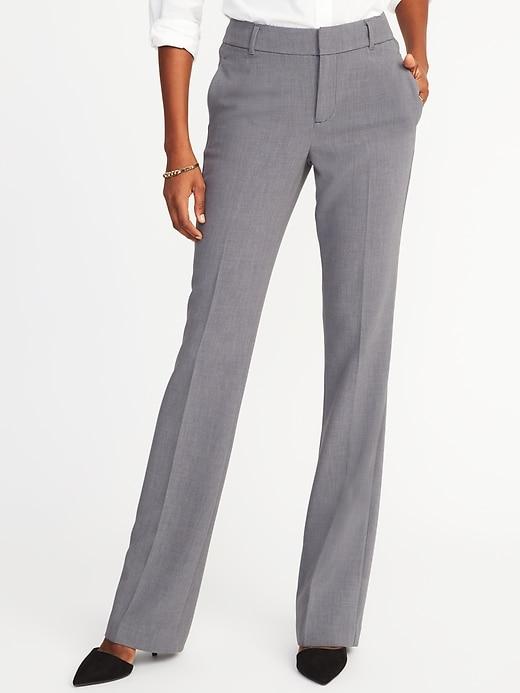 Old Navy Womens Mid-rise Slim Flare Harper Full-length Pants For Women Light Heather Gray Size 20