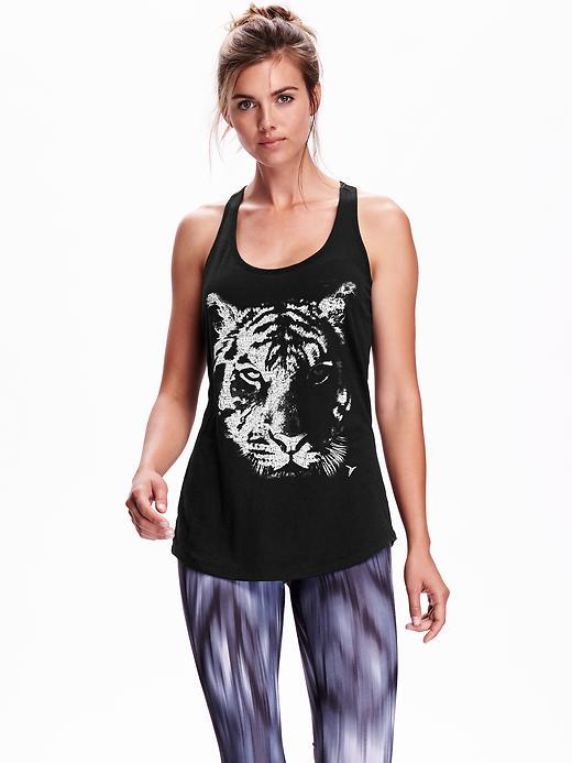 Old Navy Go Dry Cool Graphic Tank Size L - Black/white T