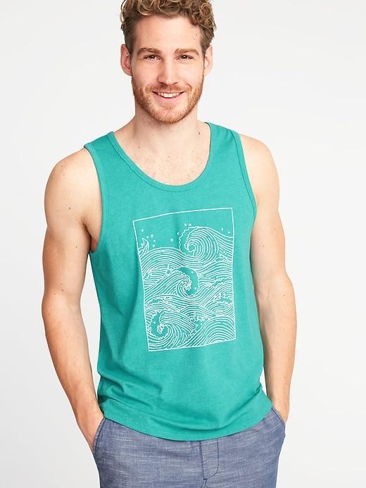 Soft-washed Graphic Tank For Men