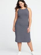 Old Navy Womens High-neck Plus-size Bodycon Midi Navy Stripe Size 4x