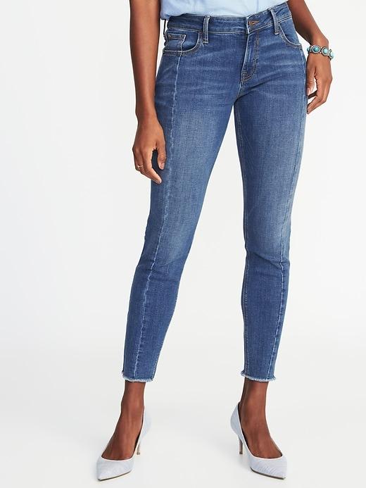 Old Navy Womens Mid-rise Rockstar Raw-edge Ankle Jeans For Women Williston Size 12