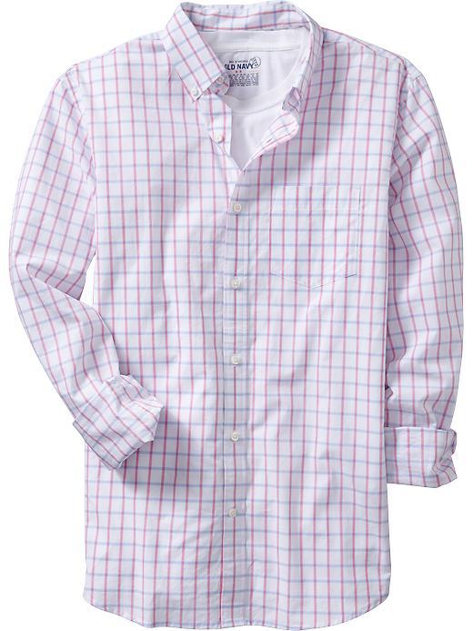 Old Navy Mens Everyday Classic Slim Fit Shirts Size Xl - Floyd Pink Tattersall