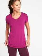 Old Navy Womens V-neck Performance Tee For Women Fuchsia Fun Size L