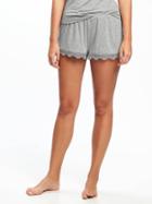 Old Navy Lace Trim Sleep Shorts For Women - Heather Gray
