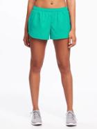 Old Navy Go Dry Cool Semi Fitted Run Shorts For Women - Splashing Teal
