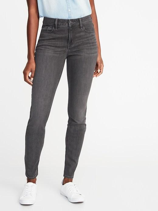 Old Navy Womens Mid-rise Skinny Jeans For Women Washed Black Size 8