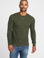 Old Navy Mens Soft-washed Thermal Crew-neck Tee For Men Matcha Green Size S