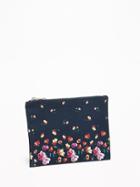 Old Navy Womens Printed Canvas Cosmetics Bag For Women Navy Floral Size One Size