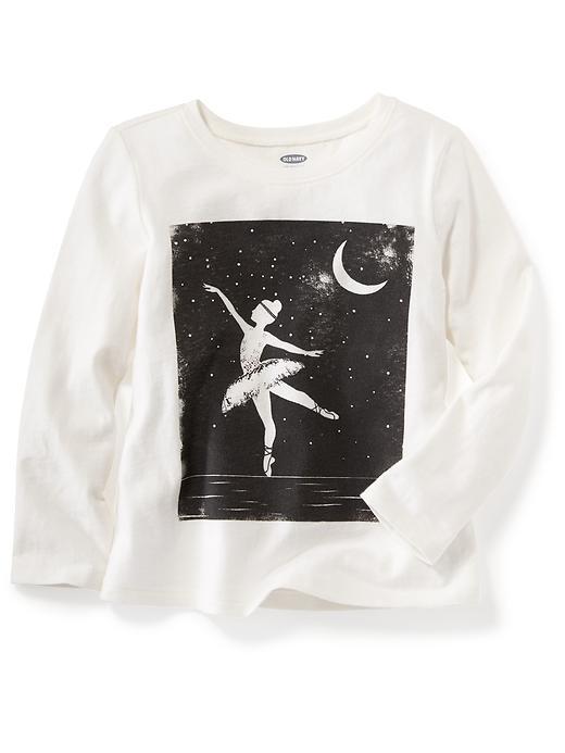 Old Navy Long Sleeve Graphic Tee Size 12-18 M - Ballerina Blue