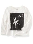 Old Navy Long Sleeve Graphic Tee Size 12-18 M - Ballerina Blue