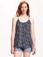Old Navy Relaxed Strappy Suspended Neck Tank For Women - Navy Blue Print