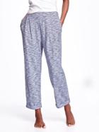 Old Navy Cuffed Lounge Crop Pants For Women - Navy Stripe