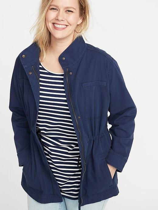 Soft-washed Canvas Plus-size Field Jacket