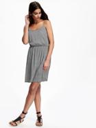 Old Navy Waisted Cami Dress For Women - On New Black Print