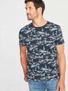 Old Navy Mens Soft-washed Printed Crew-neck Tee For Men Ski Mountain Size S