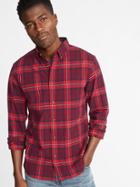 Old Navy Mens Slim-fit Built-in Flex Everyday Oxford Shirt For Men Navy/red Plaid Size S