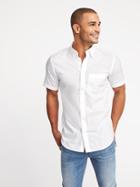 Old Navy Mens Slim-fit Clean-slate Built-in Flex Classic Shirt For Men Bright White Size Xl