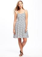 Old Navy Fit & Flare Cami Dress For Women - Blue Ditsy Floral