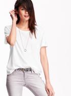 Old Navy Womens Relaxed Crew Neck Tee Size L Tall - Bright White