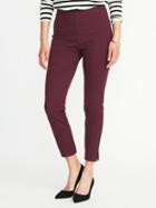 Old Navy Womens High-rise Pixie Side-zip Pants For Women Claret Red Size 10