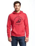 Old Navy Graphic Fleece Pullover Hoodie For Men - Robbie Red