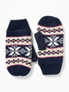 Old Navy Womens Sweater-knit Mittens For Women Navy Blue Combo Size One Size