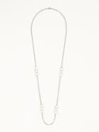 Old Navy Double Strand Ring Necklace For Women - Silver