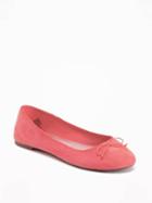 Old Navy Sueded Classic Ballet Flats For Women - Coral Pink