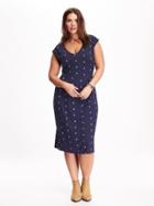 Old Navy Womens Jersey Midi Plus-size Dress Lost At Sea Navy Size 4x