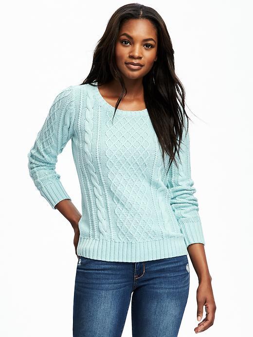 Old Navy Classic Cable Knit Pullover For Women - Kiss The Sky