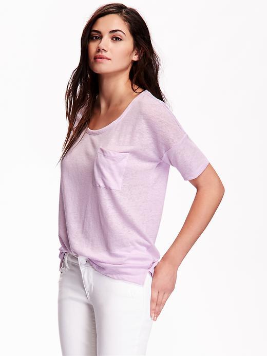 Old Navy Linen Blend Boyfriend Tee - Ashen Lilac