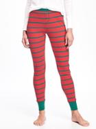 Old Navy Patterned Waffle Knit Leggings For Women - Red Stripe