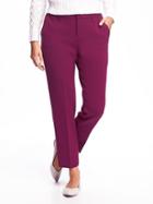 Old Navy Mid Rise Bonded Weave Harper Pants For Women - Wine Heather