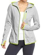 Old Navy Womens Women';s  Tricot-fleece Running Jackets Cloud Cover Size S