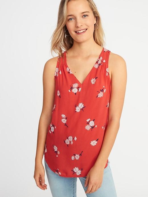 Relaxed V-neck Top For Women