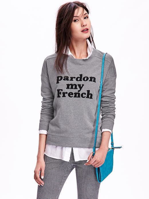 Old Navy Chenille Print Crew Neck Sweatshirt - Black