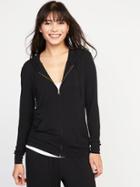 Old Navy Womens Relaxed Lightweight Full-zip Hoodie For Women Black Size Xl