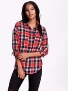 Old Navy Womens Flannel Popover Size L Tall - Red Plaid
