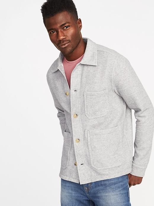 Old Navy Mens Soft-washed Fleece Chore Jacket For Men Heather Gray Size Xxxl