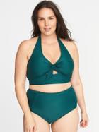 Old Navy Womens Plus-size Long-line Halter Swim Top Spruce Mountain Size 4x