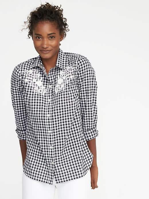 Old Navy Classic Gingham Shirt For Women - Gingham