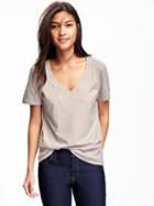 Old Navy Relaxed V Neck Tee - Glimmer Grey
