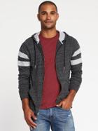Old Navy Soft Washed Jersey Sleeve Stripe Hoodie For Men - Dark Charcoal Gray