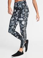 Old Navy Womens High-rise Floral-print 7/8-length Compression Leggings For Women Black Floral Size Xs