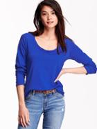 Old Navy Womens Long Sleeve Scoop Neck Tees Size L Tall - Sapphire Isle